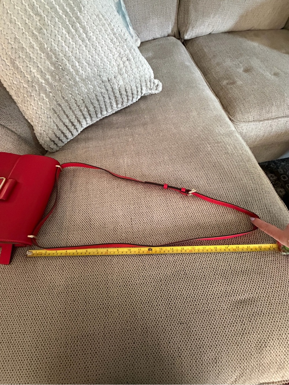 Coach Red Leather Crossbody Shoulder Bag with Gold-Tone Buckle - Picture 14 of 15